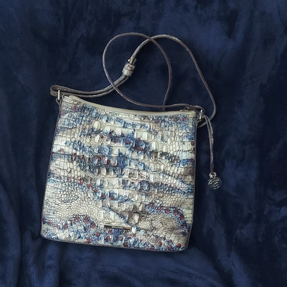 Genuine leather. Brahmin ombré reptile shoulder bag